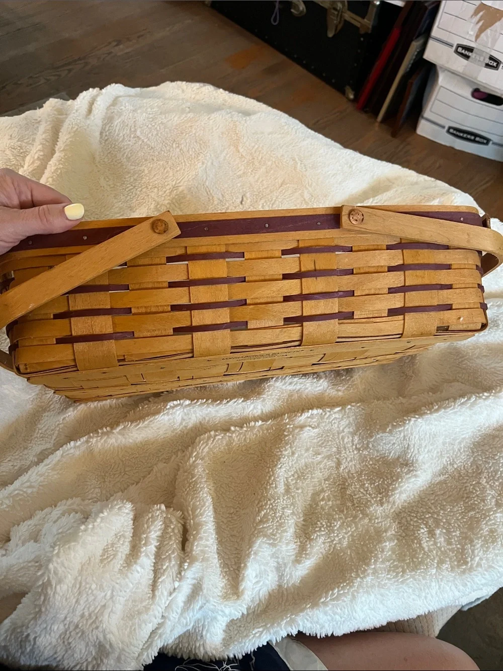 Longaberger Warm Brown Rectangular Woven Serving Basket